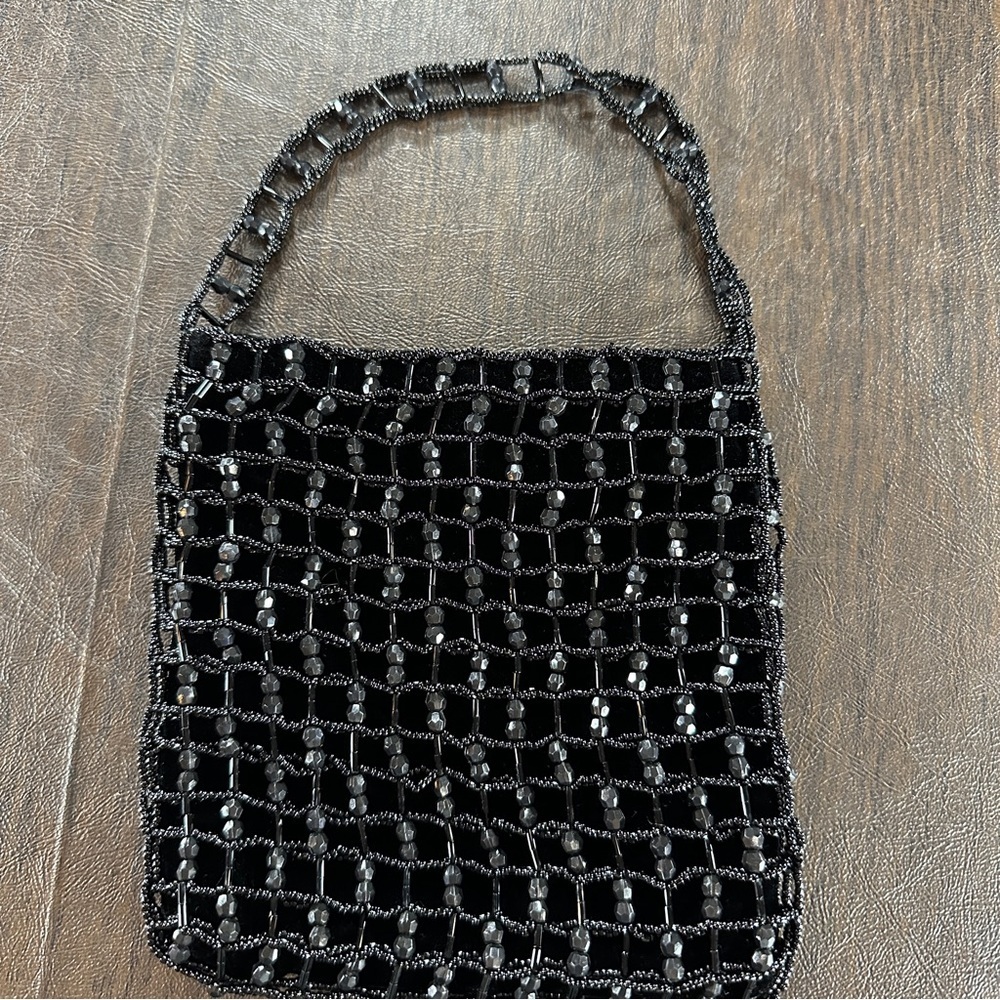 Elegant Cocktail Black Beaded Women's Bag Y2K